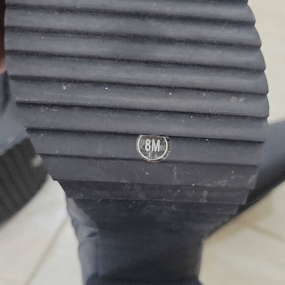 Darker Wavs Leather Square Toe Platform Heeled Boots Y2K Goth Size 8M Womens - Picture 6 of 12